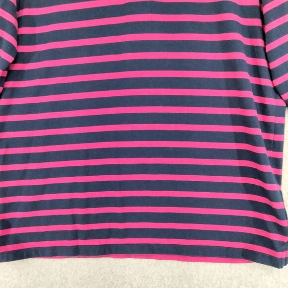 LRL Ralph Lauren Active Sz 1X Blue Pink Striped Knit 1/4 Zip Pullover Sweater - Picture 3 of 11